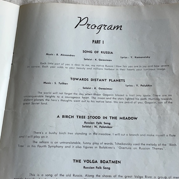 Red Army Singers Dancers Program Autographed - Picture 10 of 12